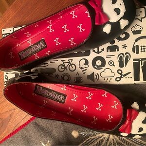 Funtasma Black and Red Skull flats. Spooky cute fun!